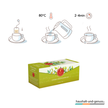 Preview: Julius Meinl Tee China Green Jasmine, Grüner Tee, Ziehzeit